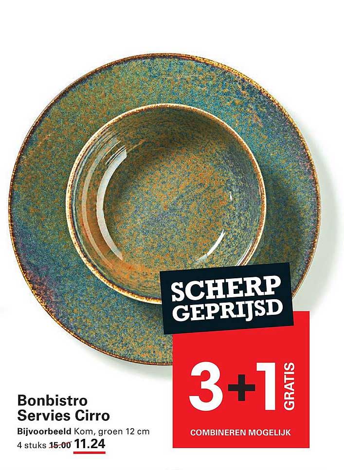 Bonbistro Servies Cirro 3+1 gratis