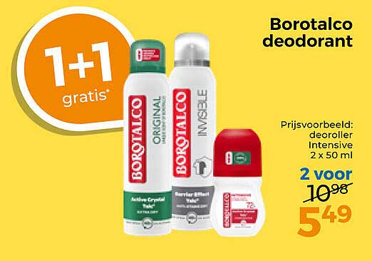 Borotalco deodorant 1+1 gratis