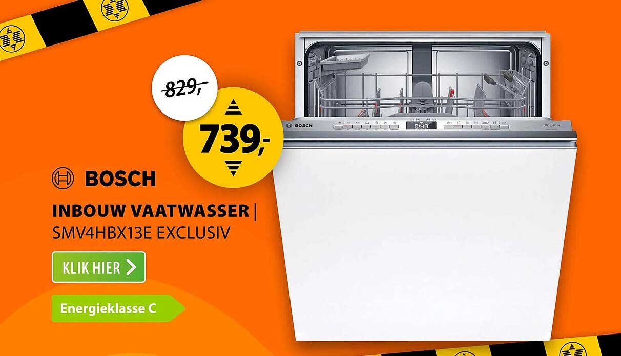 BOSCH INBOUW VAATWASSER SMV4HBX13E EXCLUSIV