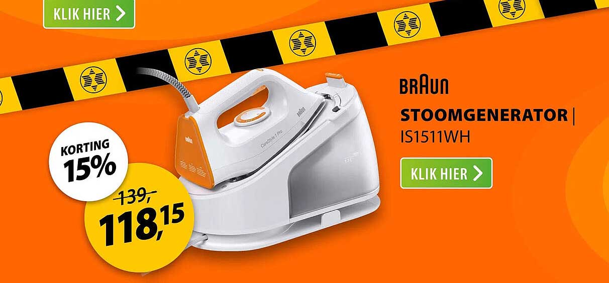 Braun Stoomgenerator IS1511WH 15% korting