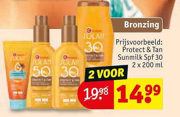Bronzing 2 VOOR Prijsvoorbeeld: Protect & Tan Sunmilk Spf 30 2 x 200 ml