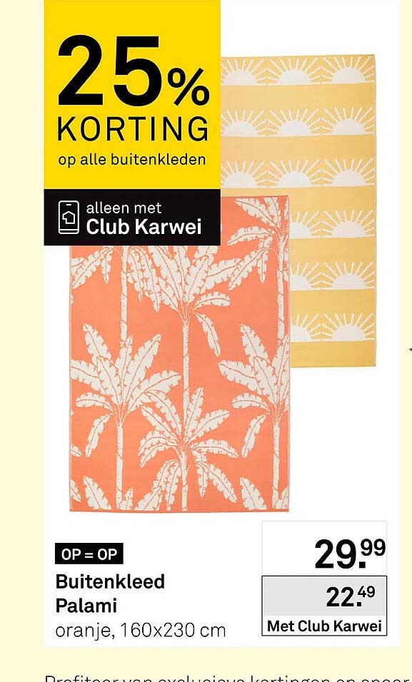 Buitenkleed Palami oranje, 160x230 cm