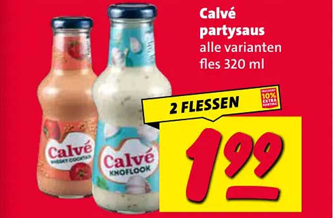 Calvé partysaus alle varianten fles 320 ml 2 FLESSEN