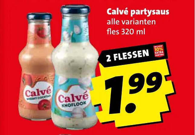 Calvé partysaus alle varianten fles 320 ml 2 flessen