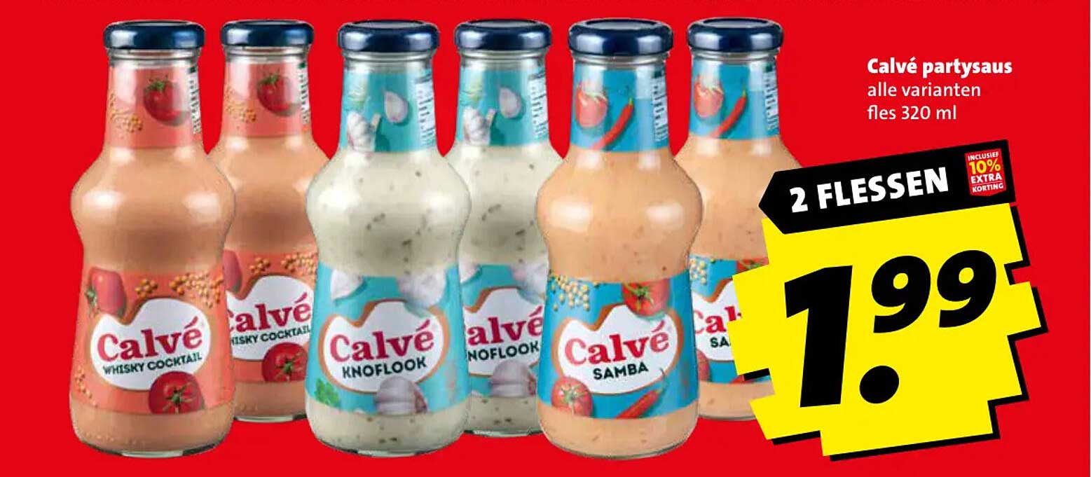 Calvé partysaus alle varianten fles 320 ml 2 FLESSEN