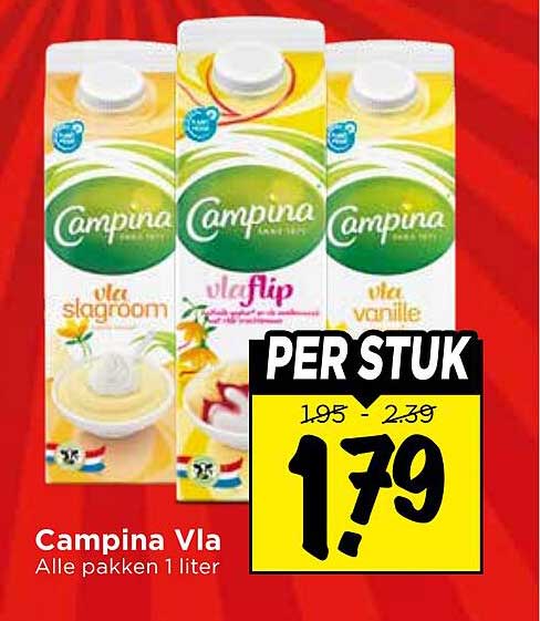 Campina Vla Alle pakken 1 liter PER STUK