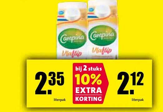 Campina VlaFlip 10% EXTRA KORTING bij 2 stuks