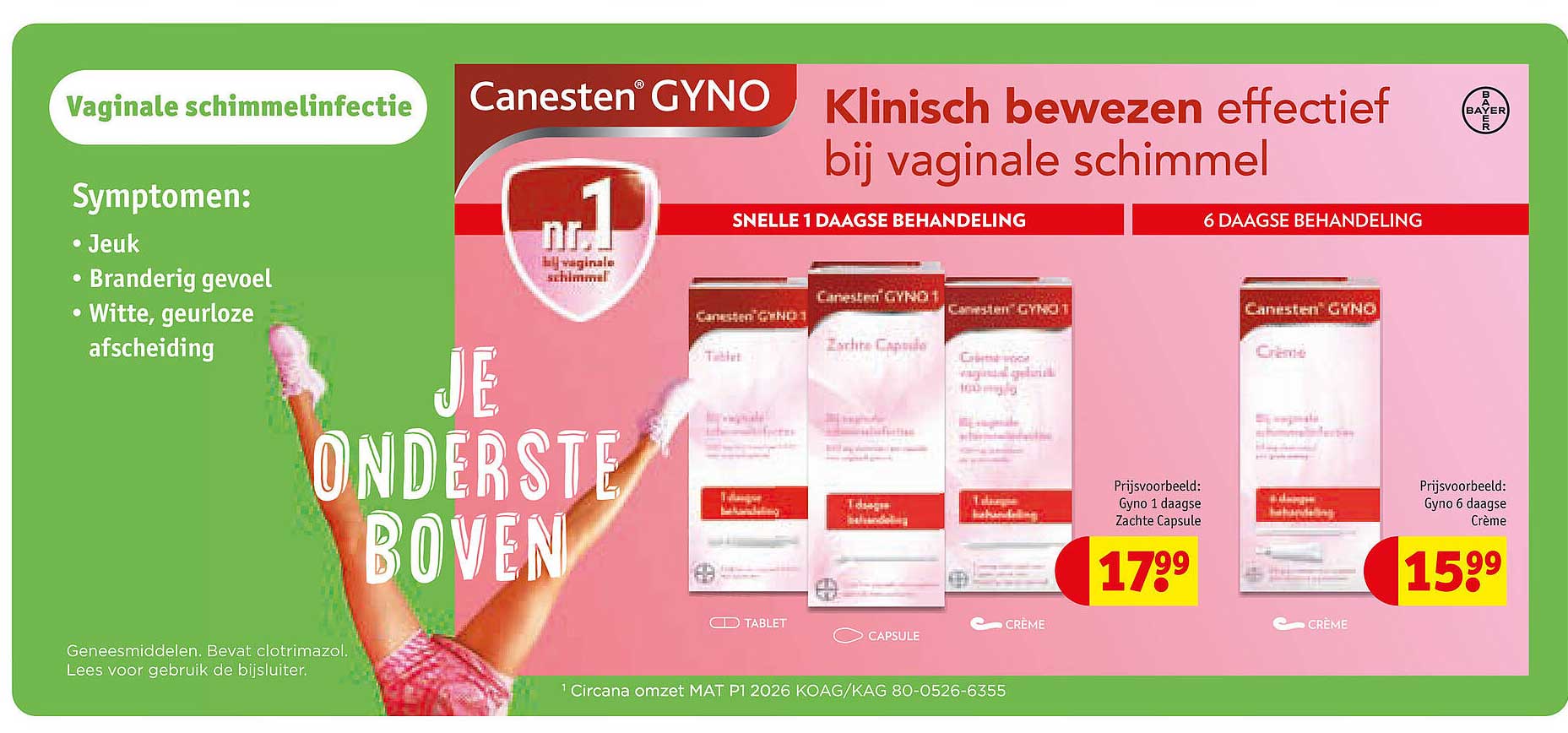 Canesten GYNO Klinisch bewezen effectief bij vaginale schimmel