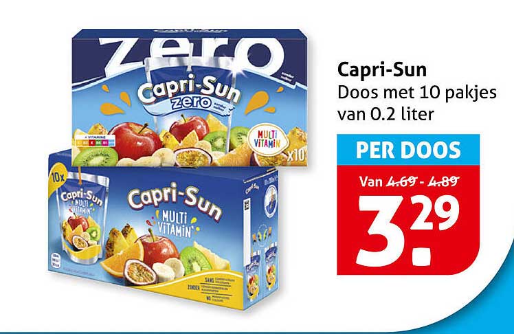 Capri-Sun Doos met 10 pakjes van 0.2 liter PER DOOS