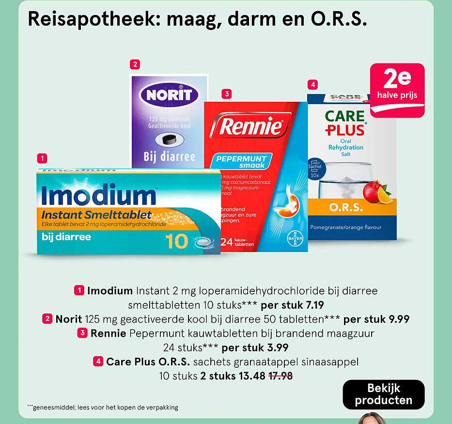 Care Plus O.R.S. sachets granaatappel sinaasappel 10 stuks 2 stuks 13.48 2e halve prijs