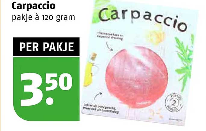 Carpaccio pakje à 120 gram PER PAKJE
