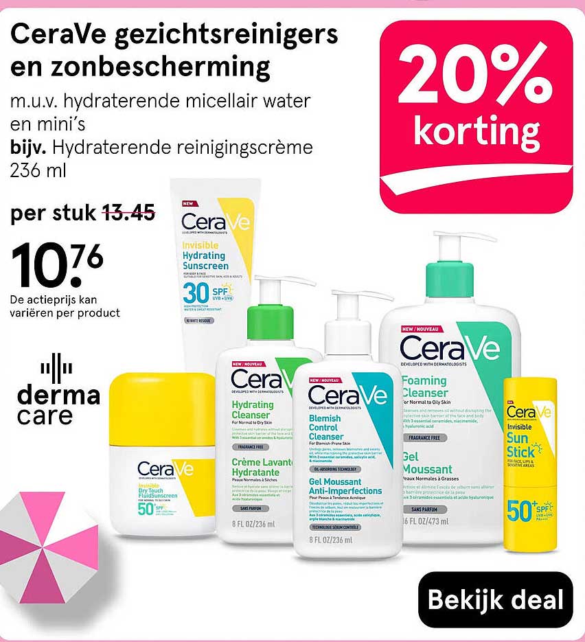 CeraVe gezichtsreinigers en zonbescherming