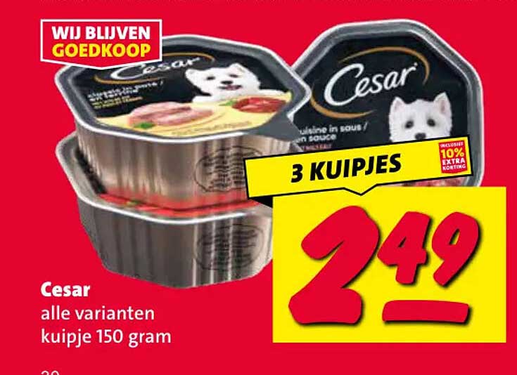 Cesar alle varianten kuipje 150 gram 3 kuipjes
