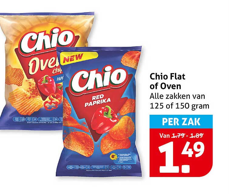 Chio Flat of Oven Alle zakken van 125 of 150 gram PER ZAK