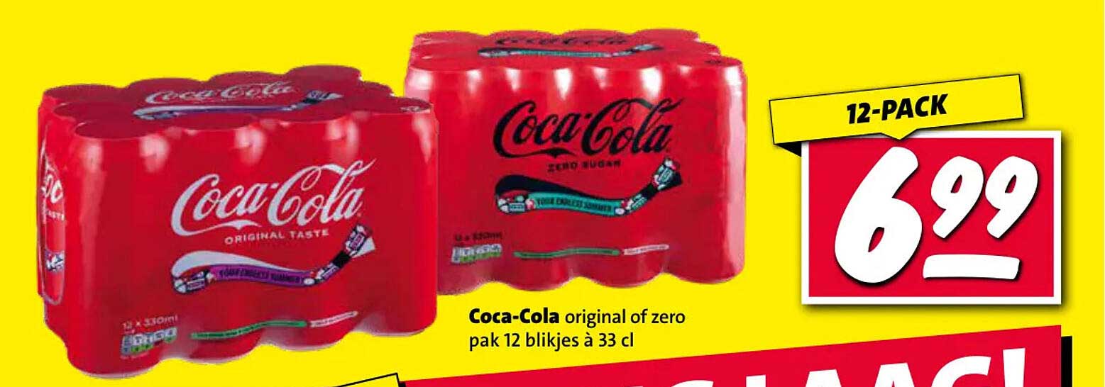Coca-Cola original of zero pak 12 blikjes à 33 cl 12-pack