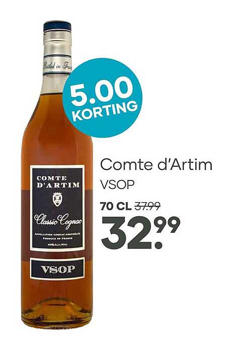 Comte d'Artim VSOP 70 CL 5.00 KORTING
