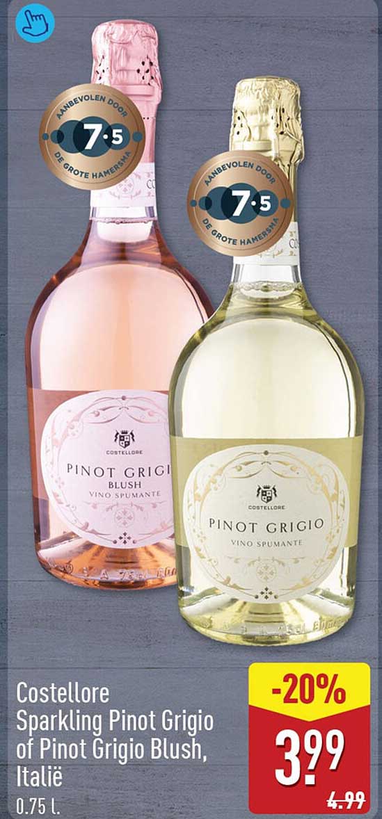 Costellore Sparkling Pinot Grigio of Pinot Grigio Blush, Italië -20%