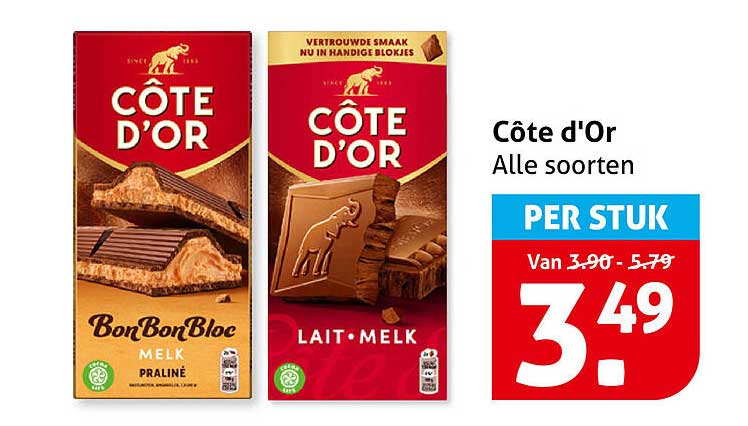 Côte d'Or Alle soorten PER STUK