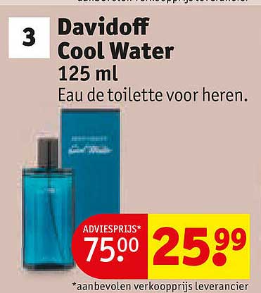 Davidoff Cool Water 125 ml Eau de toilette voor heren.