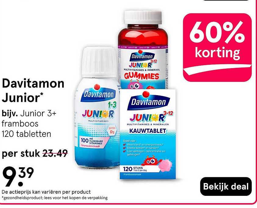 Davitamon Junior* 60% korting