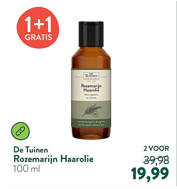 De Tuinen Rozemarijn Haarolie 100 ml 1+1 GRATIS