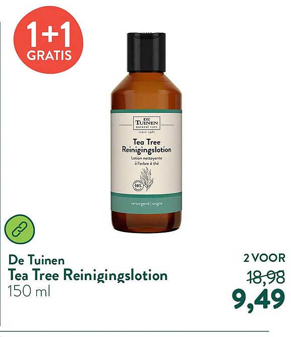 De Tuinen Tea Tree Reinigingslotion 150 ml 1+1 GRATIS