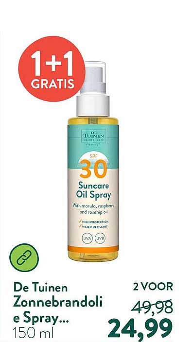 De Tuinen Zonnebrandolie Spray... 1+1 gratis