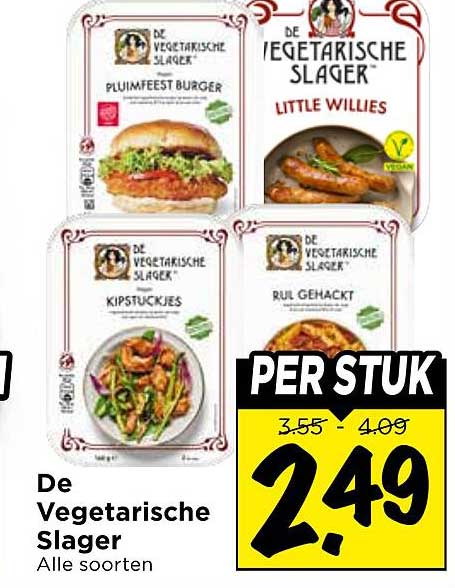 De Vegetarische Slager Alle soorten PER STUK