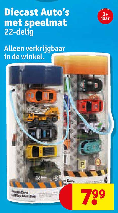 Diecast Auto’s met speelmat 22-delig