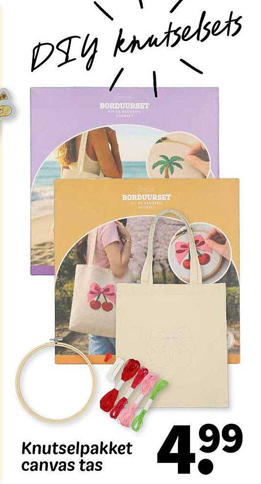DIY knutselsets Knutselpakket canvas tas