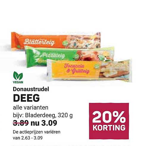 Donaustrudel DEEG alle varianten bijvoorbeeld: Bladerdeeg, 320 g 20% KORTING