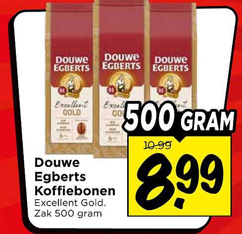 Douwe Egberts Koffiebonen Excellent Gold. Zak 500 gram