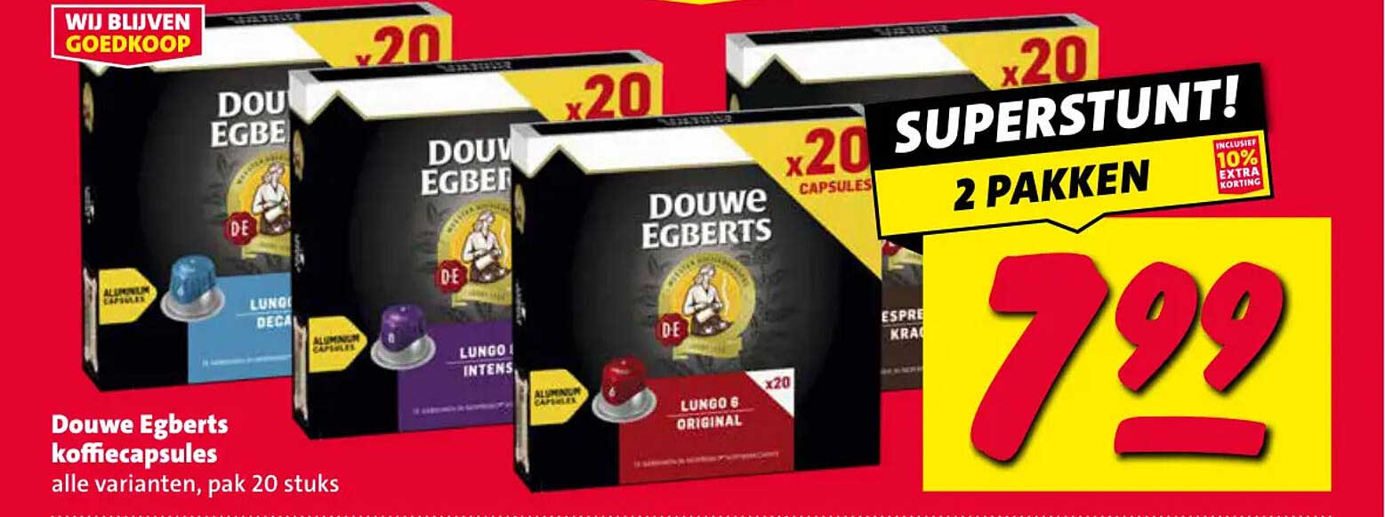 Douwe Egberts koffiecapsules alle varianten, pak 20 stuks