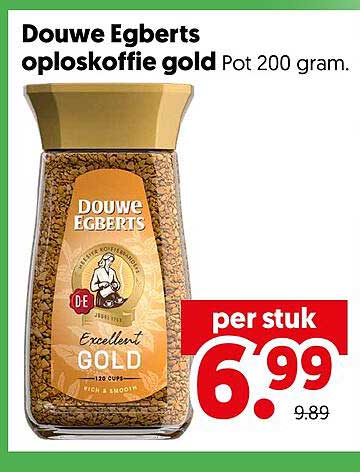 Douwe Egberts oploskoffie gold Pot 200 gram