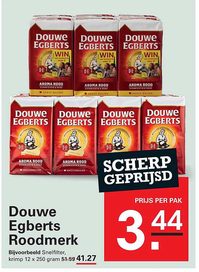 Douwe Egberts Roodmerk SCHERP GEPRIJSD