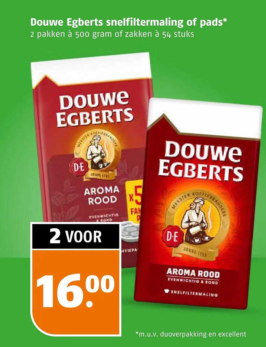 Douwe Egberts snelfiltermaling of pads*