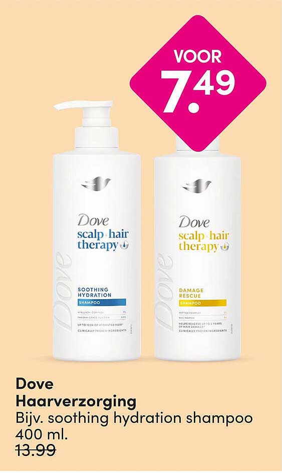 Dove Haarverzorging Bijv. soothing hydration shampoo 400 ml.