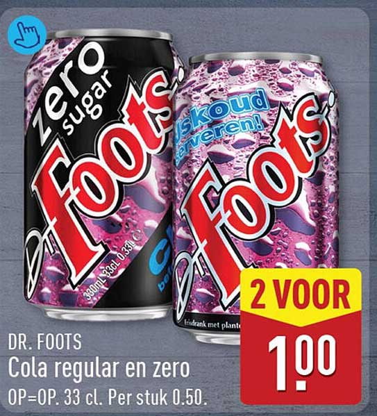 DR. FOOTS Cola regular en zero 2 voor 1.00