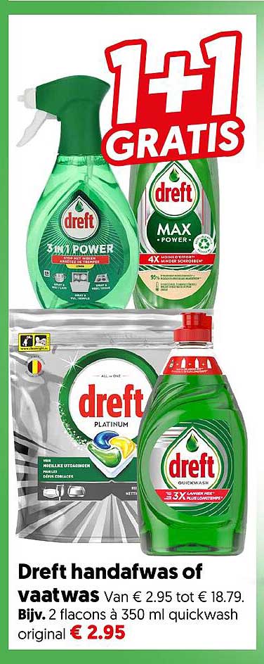 Dreft handafwas of vaatwas 1+1 GRATIS