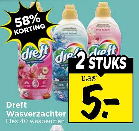 Dreft Wasverzachter Fles 40 wasbeurten 2 STUKS