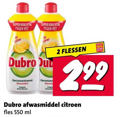Dubro afwasmiddel citroen 2 flessen