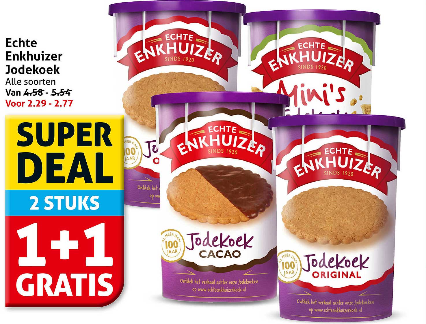 Echte Enkhuizer Jodekoek Alle soorten 1+1 gratis