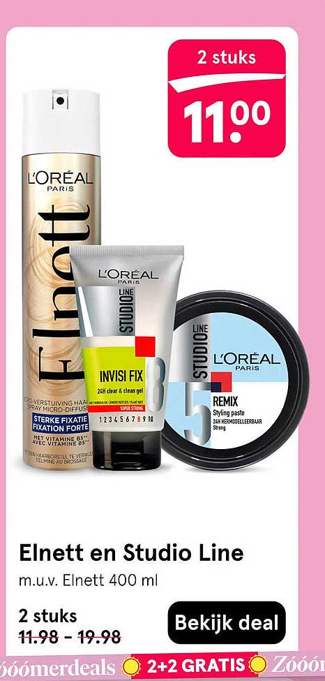 Elnett en Studio Line m.u.v. Elnett 400 ml 2 stuks