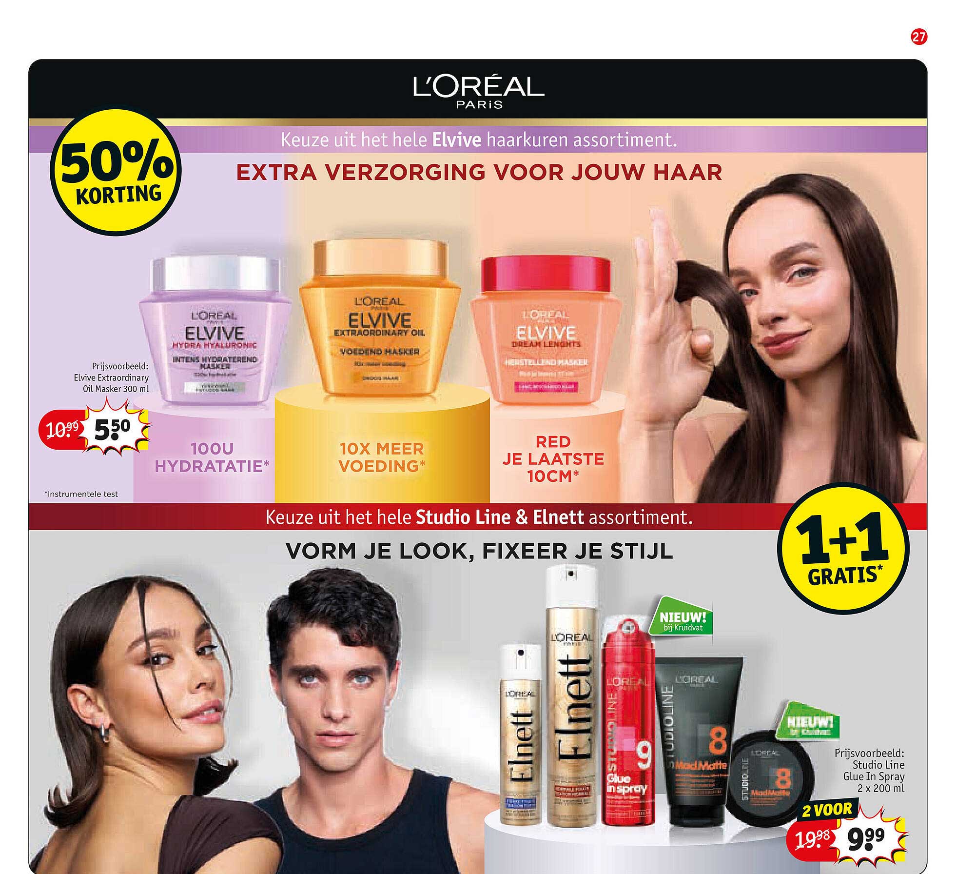 Elvive haarverzorging assortiment 50% korting