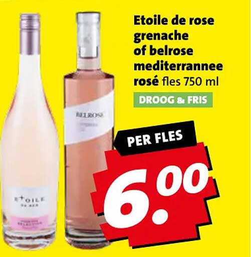 Etoile de rose grenache of belrose mediterranee rosé fles 750 ml