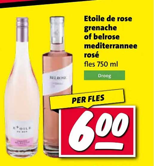 Etoile de rose grenache of belrose mediterranee rosé fles 750 ml