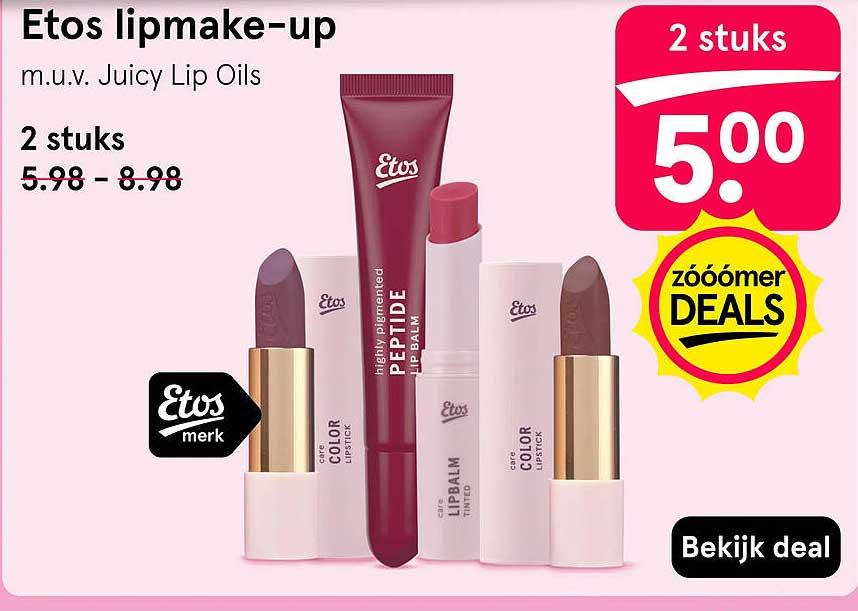 Etos lipmake-up m.u.v. Juicy Lip Oils 2 stuks