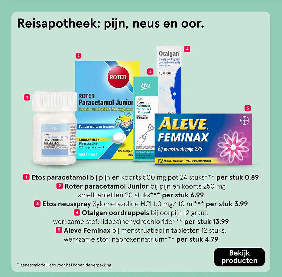 Etos paracetamol bij pijn en koorts 500 mg pot 24 stuks