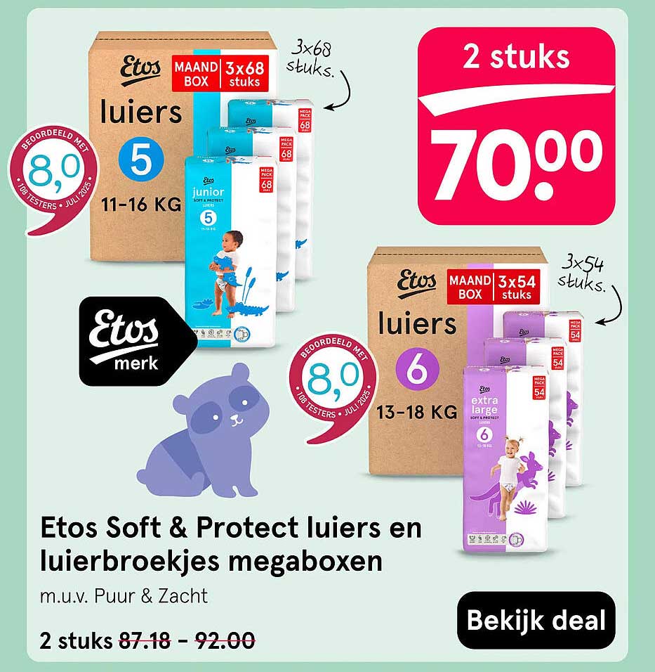 Etos Soft & Protect luiers en luierbroekjes megaboxen
