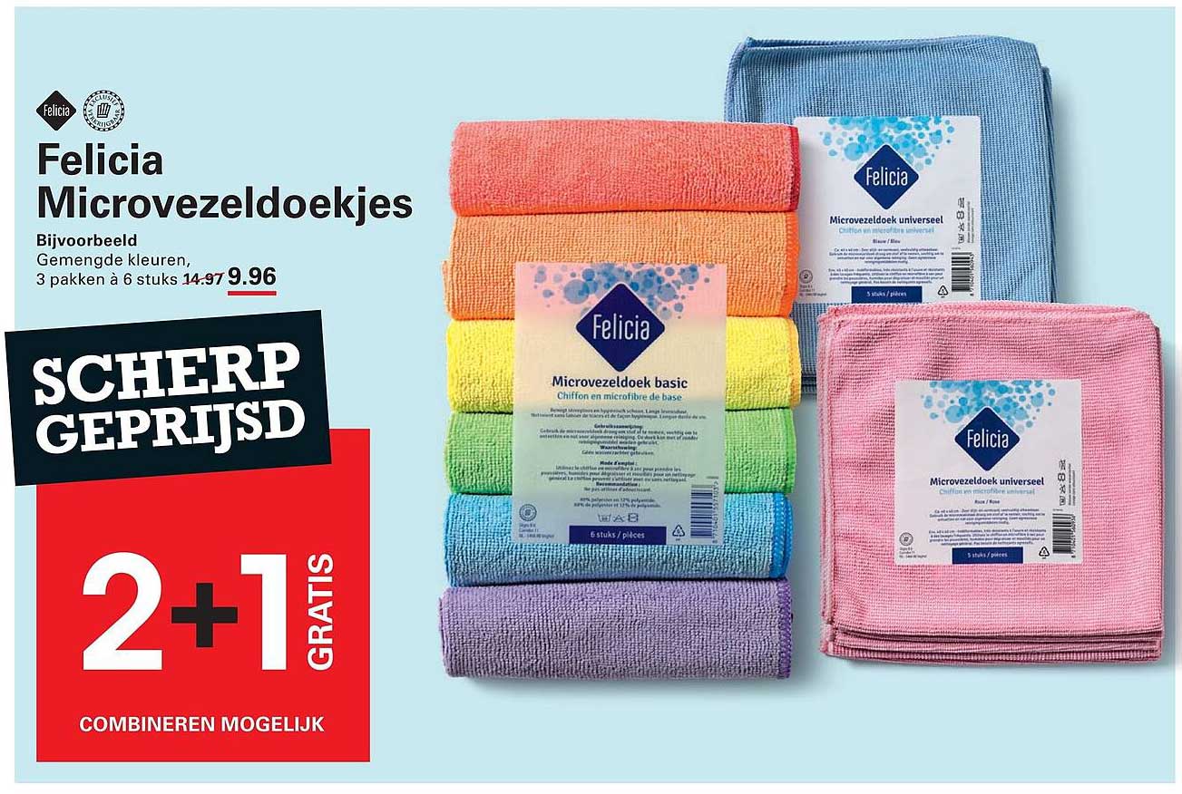 Felicia Microvezeldoekjes 2+1 gratis
